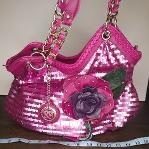 Sharif original handbag leather pink metallic